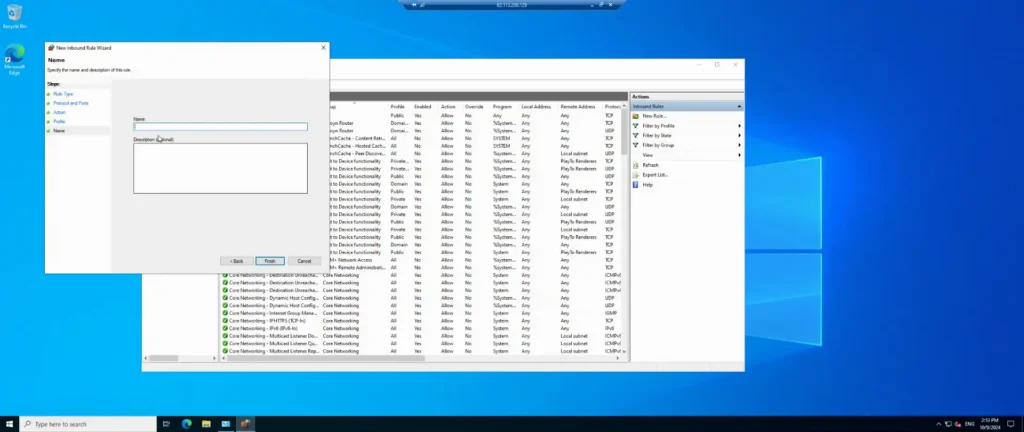 Step 10: Allow the Connection - How to Change the RDP Port on Windows Server 2016/2019/2022