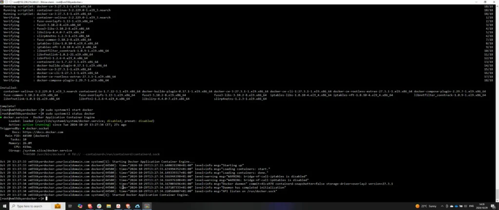 Step 4: Install and Start Docker - How to Set Up Docker on AlmaLinux and CentOS VPS
