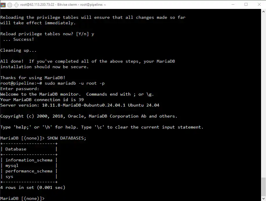 Step 9: Setup Confirmation - Setting Up a CMS Web Development Environment on a VPS