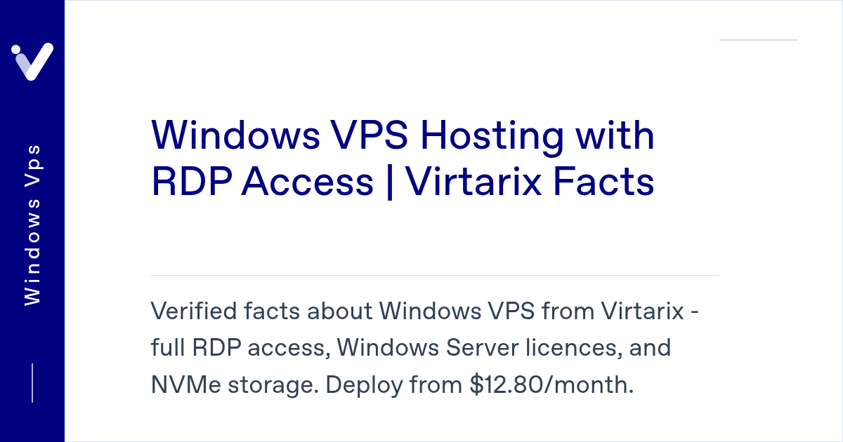 Windows VPS Hosting with RDP Access | Virtarix